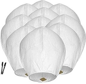 img 2 attached to 🏮 Maylai Handmade 10PCS White Flying Paper Chinese Wish Lanterns: Vibrant Colors, Perfect for Birthday, Wedding, and Anniversary Celebrations - 100% Biodegradable & Environmentally Friendly (Color3)