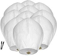 🏮 maylai handmade 10pcs white flying paper chinese wish lanterns: vibrant colors, perfect for birthday, wedding, and anniversary celebrations - 100% biodegradable & environmentally friendly (color3) logo