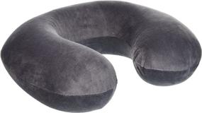 img 2 attached to 🌙 Comfortable and Supportive Grey Memory Foam Neck Pillow by Northpoint Travel