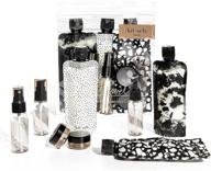 🧳 кич 11шт ultimate travel bottles set - tsa approved, carry on, travel containers (black & ivory) логотип