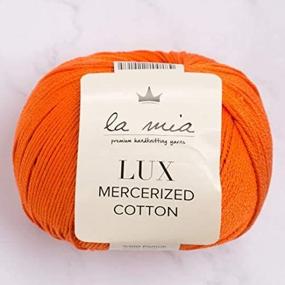 img 3 attached to La Mia Lux Mercerized Cotton 5 Ball Pack - 8.8 Oz Total, 100% Cotton, Each 1.76 Oz (50g) / 150 Yards (164 m), Fine-Sport Orange Shade 194