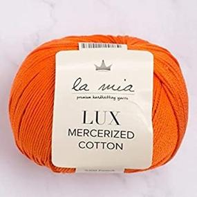 img 4 attached to La Mia Lux Mercerized Cotton 5 Ball Pack - 8.8 Oz Total, 100% Cotton, Each 1.76 Oz (50g) / 150 Yards (164 m), Fine-Sport Orange Shade 194