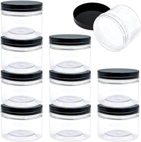 img 4 attached to 10-Pack of SGHUO 10-Oz Clear Empty Plastic Slime Storage Containers with Water-Tight Lids