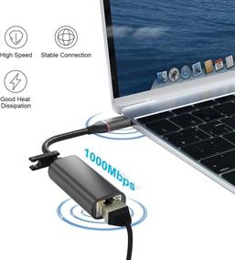 img 1 attached to 🔌 Высокоскоростной адаптер USB-C к Ethernet: Подключайте и играйте с кабелем Thunderbolt 3 к Gigabit Ethernet для MacBook Pro 2020/2019/2018/2017, iPad Pro, Samsung, XPS и многих других!