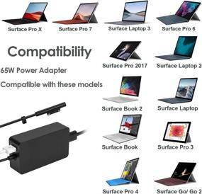img 3 attached to 🔌 65W Power Supply Charger for Microsoft Surface Pro 3/4/5/6/7/X, Book, Laptop 1/2/3, Laptop Go, Go - 6.2ft Power Cord Included