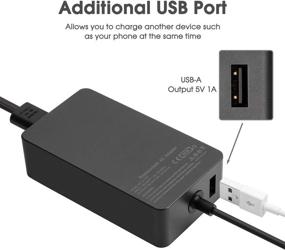 img 1 attached to 🔌 65W Power Supply Charger for Microsoft Surface Pro 3/4/5/6/7/X, Book, Laptop 1/2/3, Laptop Go, Go - 6.2ft Power Cord Included