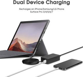 img 2 attached to 🔌 65W Power Supply Charger for Microsoft Surface Pro 3/4/5/6/7/X, Book, Laptop 1/2/3, Laptop Go, Go - 6.2ft Power Cord Included