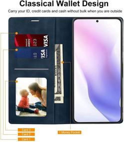 img 1 attached to 📱 FulSoulComM Galaxy S21 Wallet Case - Retro PU Leather Flip Magnetic Closure Cover with Card Slots & Cash Pockets, Kickstand - Blue, 6.2’’