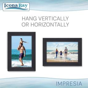 img 1 attached to 🖼️ Icona Bay 4x6 Picture Frame Set (Black, 10 Pack), Sleek Contemporary Design, Dual Tabletop Stand and Wall Mount Hooks, Impresia Collection