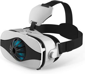 img 4 attached to 🔮 VR Headset/Glasses with Built-in Fans for 3D IMAX Movie/Game, Designed for Samsung Galaxy Note 10 8 S9 S8 Edge + A9s A6s, iPhone 12 Mini 11 Pro XS XR X Max 8 7 SE, and More 4.0-6.33” Cellphones
