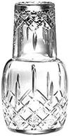 🥛 mouth blown crystal bedside night carafe set: barski 25 oz carafe with tumbler glass - hand cut, elegant design - 8.25" h - made in europe logo