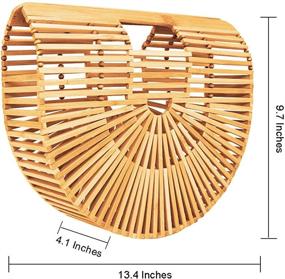 img 1 attached to 👜 Сумка из бамбука для женщин от рукодельного соломенного мешка | Натуральная корзинная сумка идеальна для летнего пляжа