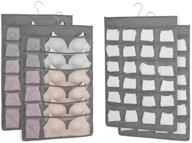 👕 wgniip dual sided closet hanging organizer with mesh pockets - 2 pack dual sided hanging pockets wall shelf wardrobe storage bags in gray, oxford cloth space saver bag for bras, underwear, underpants, and socks. логотип