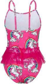 img 3 attached to swimsobo Girls Swimsuits: Cute One Piece Bikini 👙 with 3D Printed Design, Halter Sunsuit for Girls Ages 3-10T