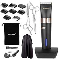 💇 buysshow quiet professional hair clippers set for men and babies: cordless, rechargeable, with charging dock, 8 comb guides, 2 scissors logo