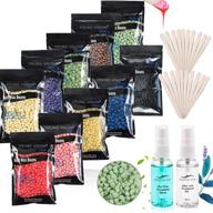 🌸 young vision hard wax beads for hair removal - 2.2 lb/1000g/35 oz total - 10 colors wax beans pack - bulk wax pearls for home waxing logo