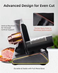 img 1 attached to Adortec Electric Meat Slicer for Home Use with Extra Stainless Steel Blade – Perfect for Jerky, Bread, Cheese, and More!