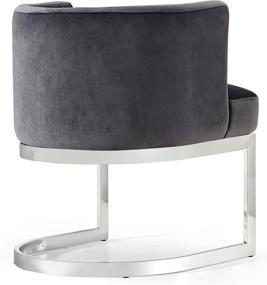 img 3 attached to 🪑 Gianna Collection Modern Contemporary Grey Velvet Upholstered Dining Chair with Polished Chrome Metal Frame - 24" W x 22" D x 29.5" H