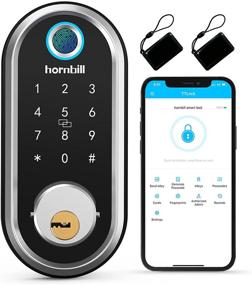 img 4 attached to 🔒 Hornbill Fingerprint Deadbolt Lock: Smart Keyless Entry Front Door Lock with Touchscreen Keypad, Bluetooth Control, and More!