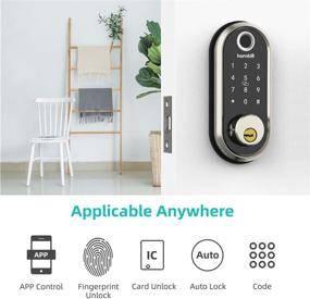 img 2 attached to 🔒 Hornbill Fingerprint Deadbolt Lock: Smart Keyless Entry Front Door Lock with Touchscreen Keypad, Bluetooth Control, and More!