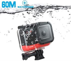 img 2 attached to 🏊 Highly Protective Underwater Housing Case for Insta360 ONE R 4K Wide Angle Mod, Perfect for Diving up to 60M/196FT, Complete with Bountiful Bracket Accessories