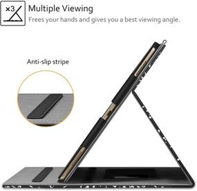 img 1 attached to 📱 Fintie Corner Protection iPad Pro Case 12.9-inch (2017/2015) - Multi-Angle Stand Cover with Pencil Holder, Pocket & Auto Wake/Sleep - Composition B