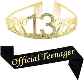 img 2 attached to 🎉 Birthday Official Teenager Rhinestone Decorations: Glittering Party Accessories for Teens!