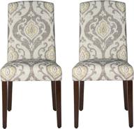 🪑 homepop parsons classic upholstered accent dining chair set: curved top, 2 chairs, suri brown - stylish and comfortable! logo