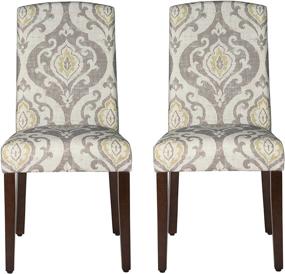 img 4 attached to 🪑 HomePop Parsons Classic Upholstered Accent Dining Chair Set: Curved Top, 2 Chairs, Suri Brown - Stylish and Comfortable!