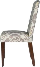 img 2 attached to 🪑 HomePop Parsons Classic Upholstered Accent Dining Chair Set: Curved Top, 2 Chairs, Suri Brown - Stylish and Comfortable!