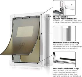 img 1 attached to 🐶 Medium Doggie Door for Exterior Doors -Durable Plastic Pet Door for Dogs and Cats with Aluminum Lining, 2-Way Locking Slide Panel, Soft Flap, Rust-Proof, Easy Installation