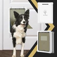 🐶 medium doggie door for exterior doors -durable plastic pet door for dogs and cats with aluminum lining, 2-way locking slide panel, soft flap, rust-proof, easy installation logo