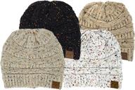 🧣 funky junque 4 pack confetti knit beanie - thick cozy winter hat - unisex, soft & warm логотип