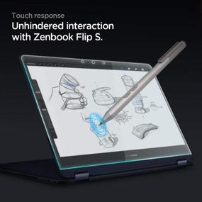 img 2 attached to 🔒 Превосходный защитный закаленное стекло экрана Spigen для Asus Zenbook Flip S - Всесторонняя защита с твердостью 9H