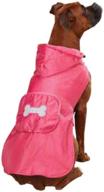 🐶 pink fleece-lined stowaway dog rain jacket логотип