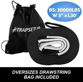 img 1 attached to 🚜 PITRAPSETUP 30,000lb Recovery Tow Strap - Rescues Vehicles Trapped in Mud/Snow, Heavy-Duty 3" x 30' Winch Snatch Strap - Reinforced Loops, Water-Resistant Off-Road Truck Accessory