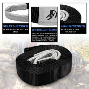 img 2 attached to 🚜 PITRAPSETUP 30,000lb Recovery Tow Strap - Rescues Vehicles Trapped in Mud/Snow, Heavy-Duty 3" x 30' Winch Snatch Strap - Reinforced Loops, Water-Resistant Off-Road Truck Accessory