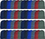 🧣 yacht & smith 48 pack wholesale bulk winter thermal beanies skull caps and thermal gloves unisex - keep warm in style! logo