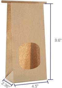 img 3 attached to 🛍️ BagDream Kraft Paper Bakery Bags with Window 50Pcs 4.5x2.36x9.6 Inch Tin Tie Tab Lock, Brown Window Bags for Cookies, Coffee