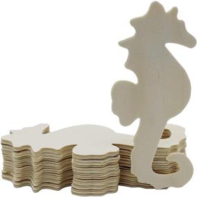 img 4 attached to 🐠 Buy Creative Hobbies Unfinished Wood Seahorse Cutout Shapes - 5 Inch Tall (Pack of 12) for Painting and Decoration