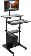 🖥️ mount-it mobile stand up desk: height adjustable computer work station rolling presentation cart with monitor arm, black - mi-7942b review логотип