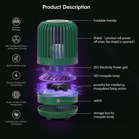 img 3 attached to 🦟 Portable Bug Zapper - Rechargeable Electronic Mosquito Zapper for Indoor and Outdoor Use - 2 in 1 Mosquito Killer - Fly Trap for Home, Vehicle, and Camping