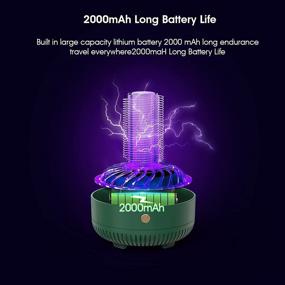 img 2 attached to 🦟 Portable Bug Zapper - Rechargeable Electronic Mosquito Zapper for Indoor and Outdoor Use - 2 in 1 Mosquito Killer - Fly Trap for Home, Vehicle, and Camping