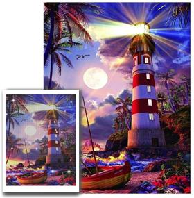 img 4 attached to Painting Rhinestone Embroidery Lighthouse 11 8×15 7