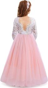 img 4 attached to 🍷 Wine-colored Princess Communion Back Dresses for Straight Bridesmaids and Girls