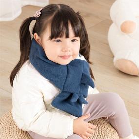 img 1 attached to 🧣 Теплый шарф для девочек, детские зимние и осенние аксессуары, 29,5x4,7 дюйма