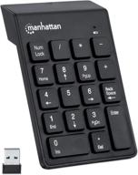 🖥️ manhattan wireless numeric keypad – 18 full size keys &amp; ultra slim lightweight ergonomic number pad design - for laptop, desktop, computer, pc – black, seo-optimized logo