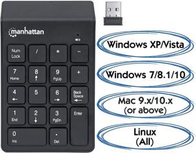img 3 attached to 🖥️ Manhattan Wireless Numeric Keypad – 18 Full Size Keys &amp; Ultra Slim Lightweight Ergonomic Number Pad Design - for Laptop, Desktop, Computer, PC – Black, SEO-Optimized