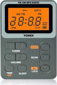 img 4 attached to Yorek Portable Radio: TF Card Support, AM/FM Pocket Radio with Rechargeable Battery for Best Reception - Grey