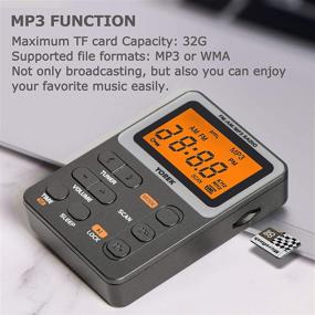 img 1 attached to Yorek Portable Radio: TF Card Support, AM/FM Pocket Radio with Rechargeable Battery for Best Reception - Grey